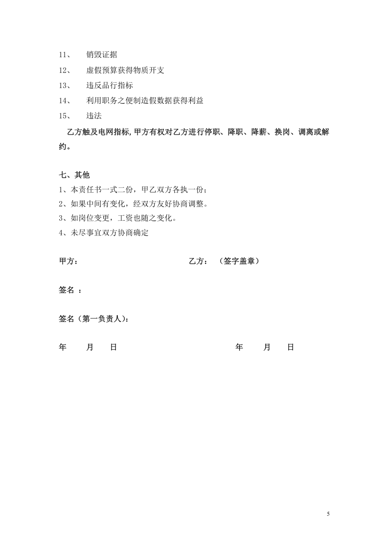 目标责任书&mdash;财务总监.doc 第5页