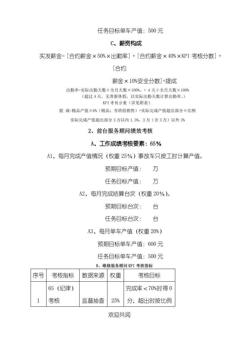汽车服务KPI绩效考核方法.doc 第4页