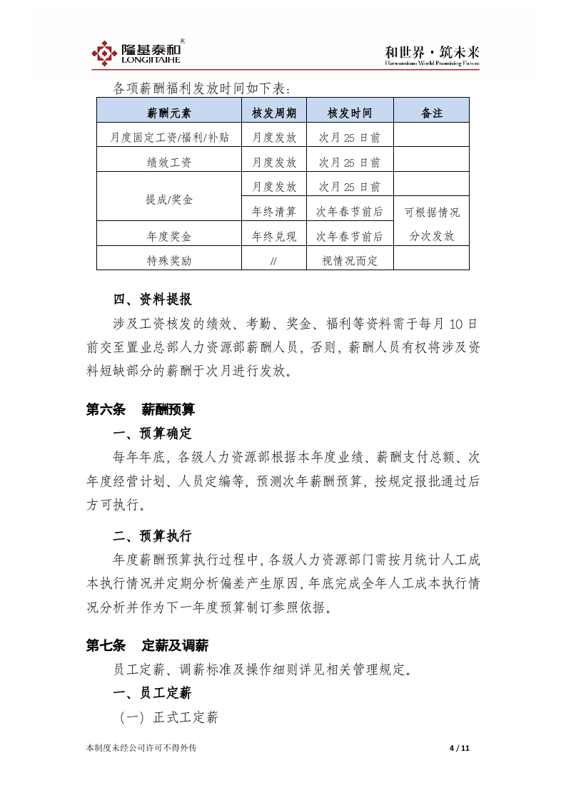 xx置业总部薪酬管理制度V1.0.doc 第4页