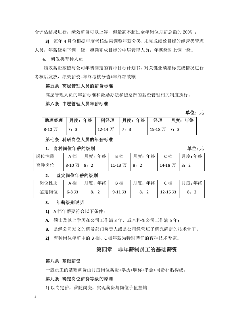 现代农业公司薪酬管理制度.doc 第4页