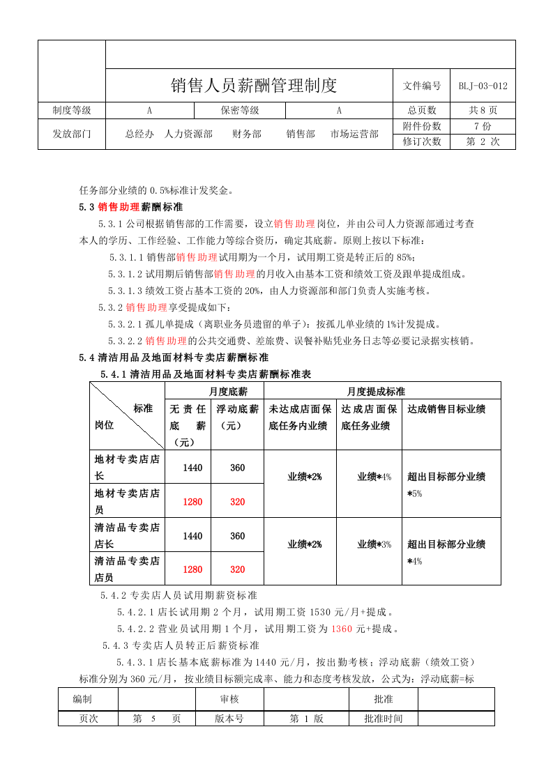 销售部薪酬与绩效管理制度.docx 第5页
