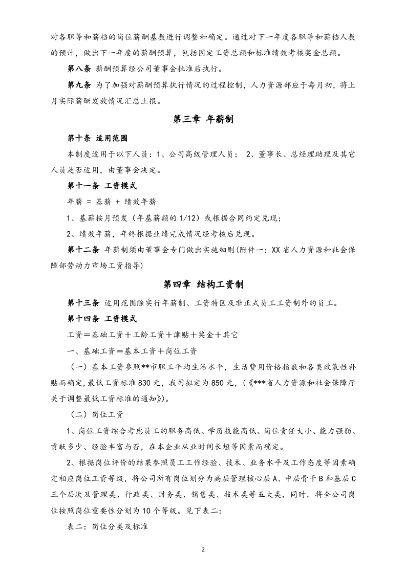 【通用】中小企业公司薪酬管理制度(范本).docx 第2页