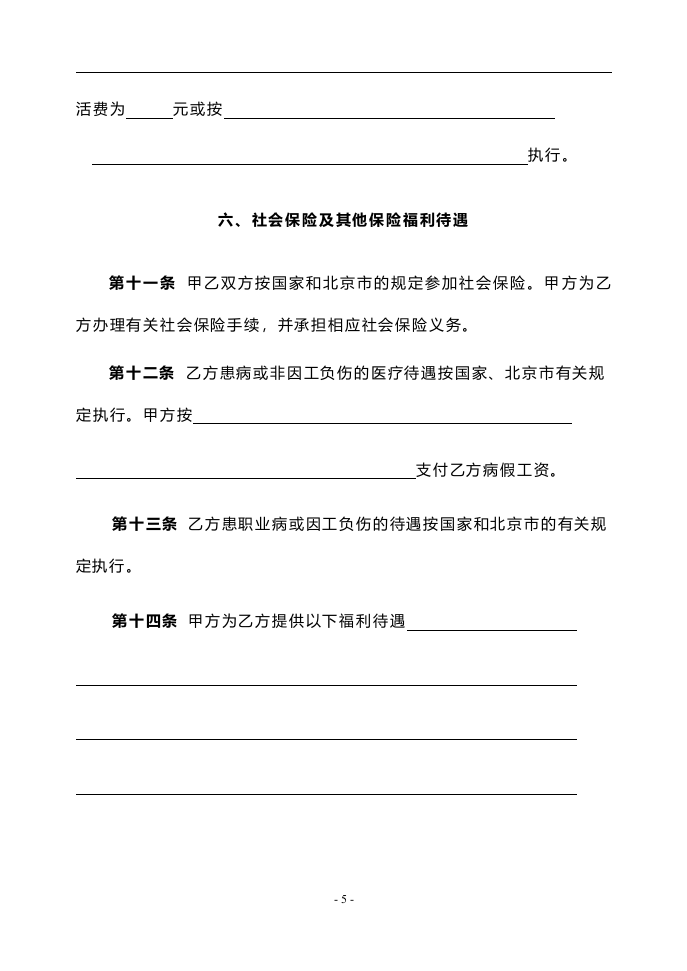 北京-固定期限劳动合同.doc 第5页