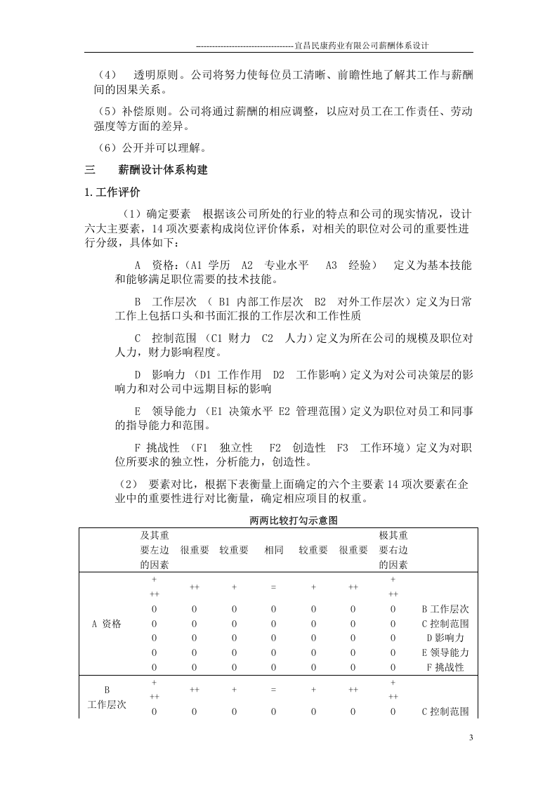 宜昌民康药业有限公司薪酬体系设计.doc 第3页