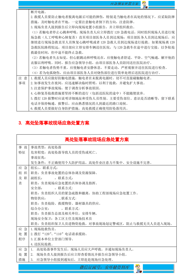20个表格式，应急救援预案现场处置方案.doc 第5页