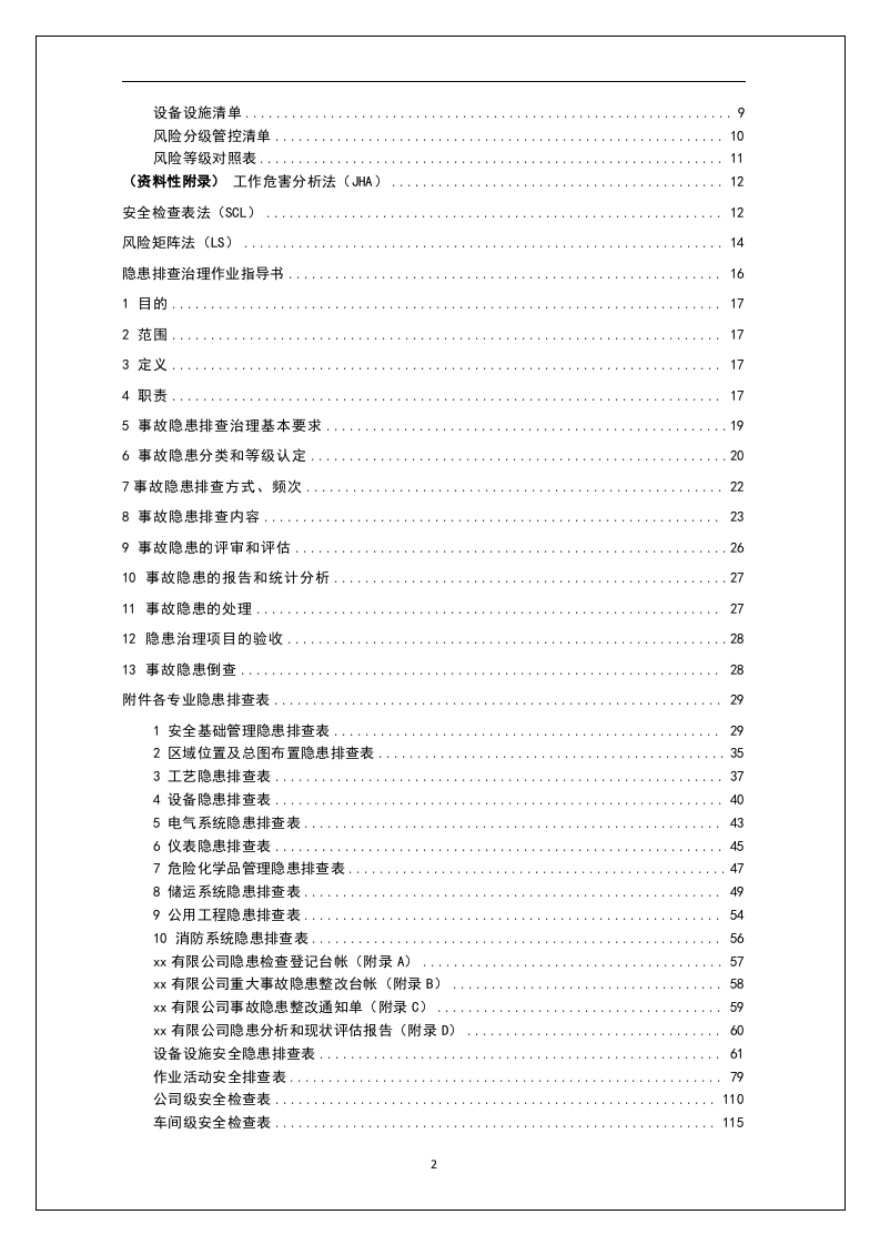双体系作业指导书（附全套隐患排查表）.docx 第2页
