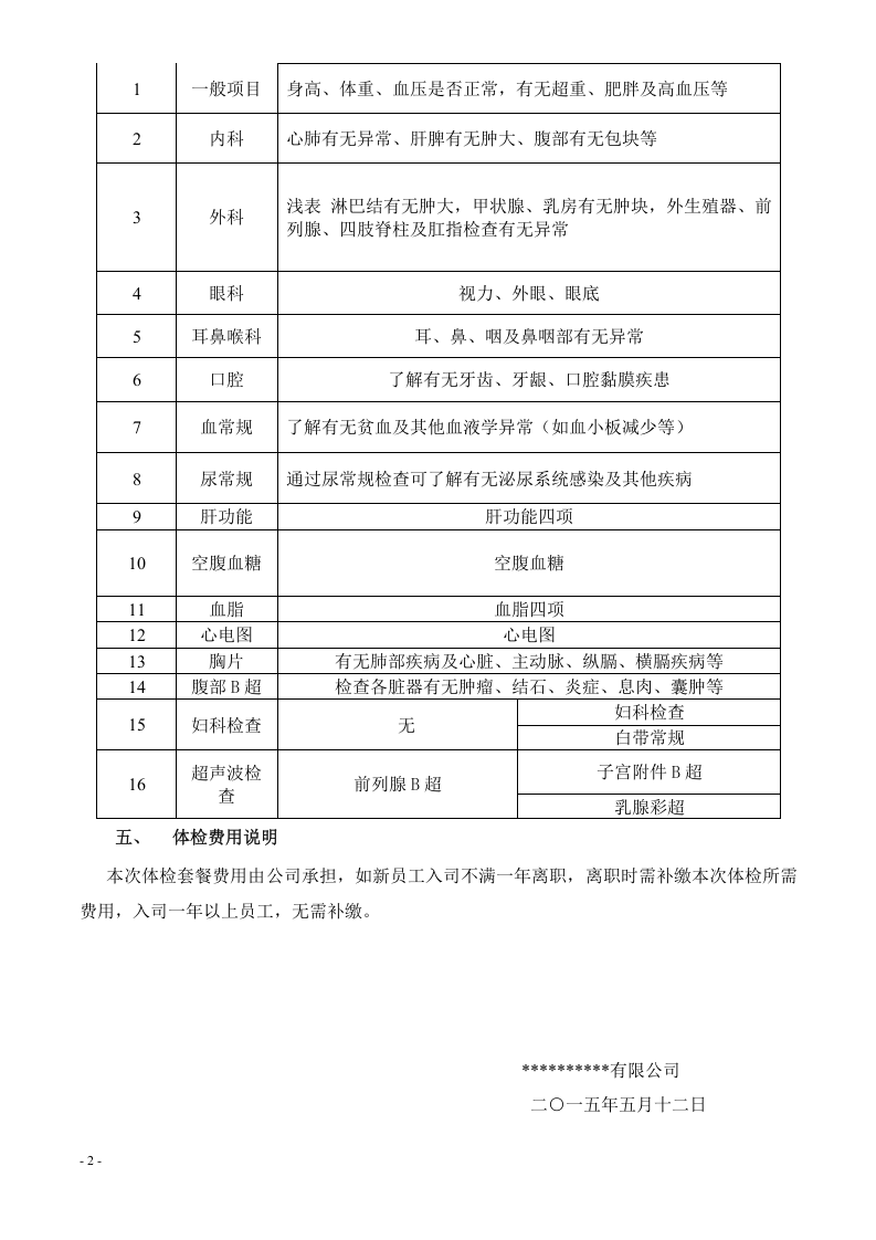 关于公司安排年度体检的通知(行文【2015】06号)-发文.docx 第2页
