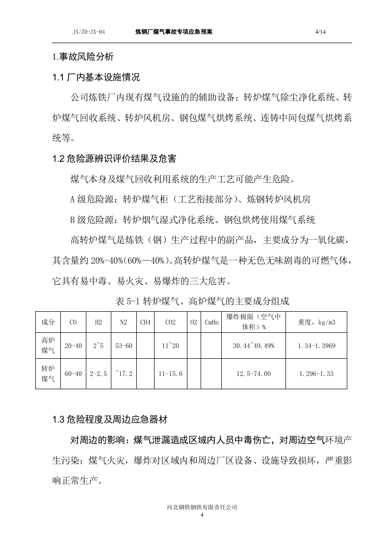 炼钢厂煤气事故专项应急预案.doc 第4页
