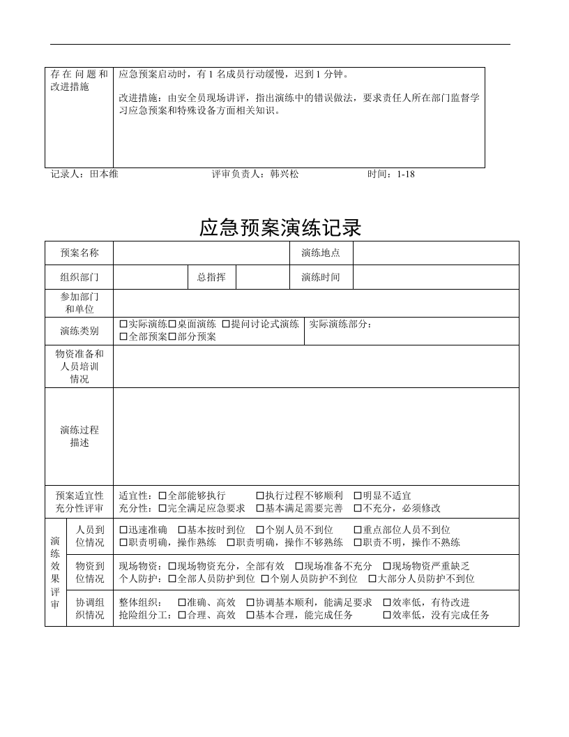 【演练方案】特种设备应急预案演练记录（5页）.doc 第3页