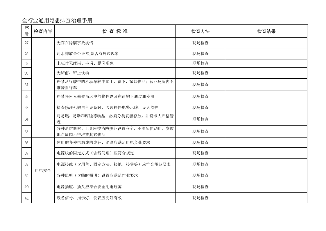 04全行业通用隐患排查治理手册检查记录.doc 第5页
