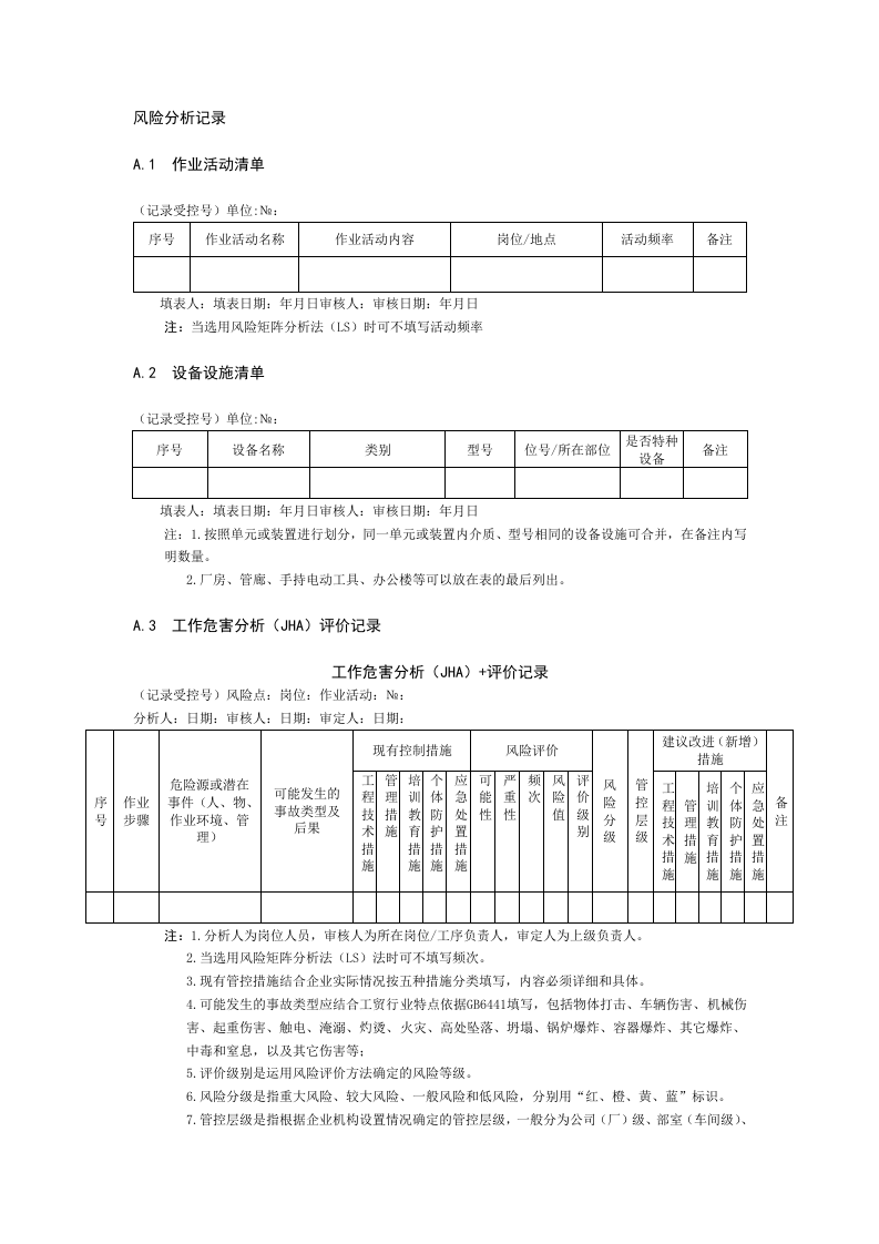 工贸企业双体系表格大全，精华版.doc 第2页
