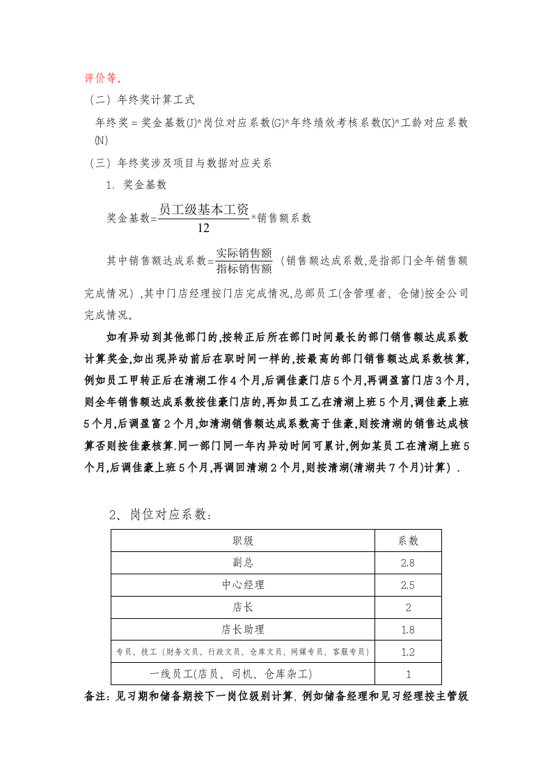 员工年终奖分配方案（规范行政文件）.doc 第2页