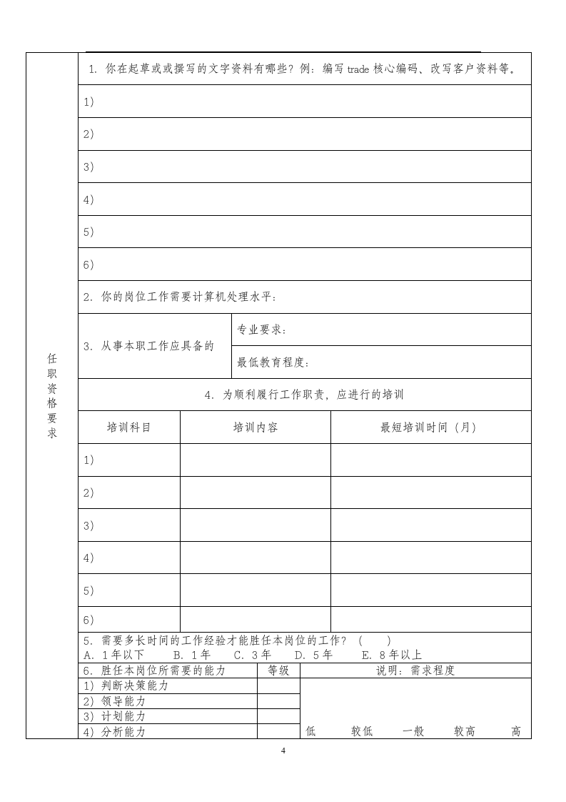 公司岗位分析调查问卷.doc 第4页