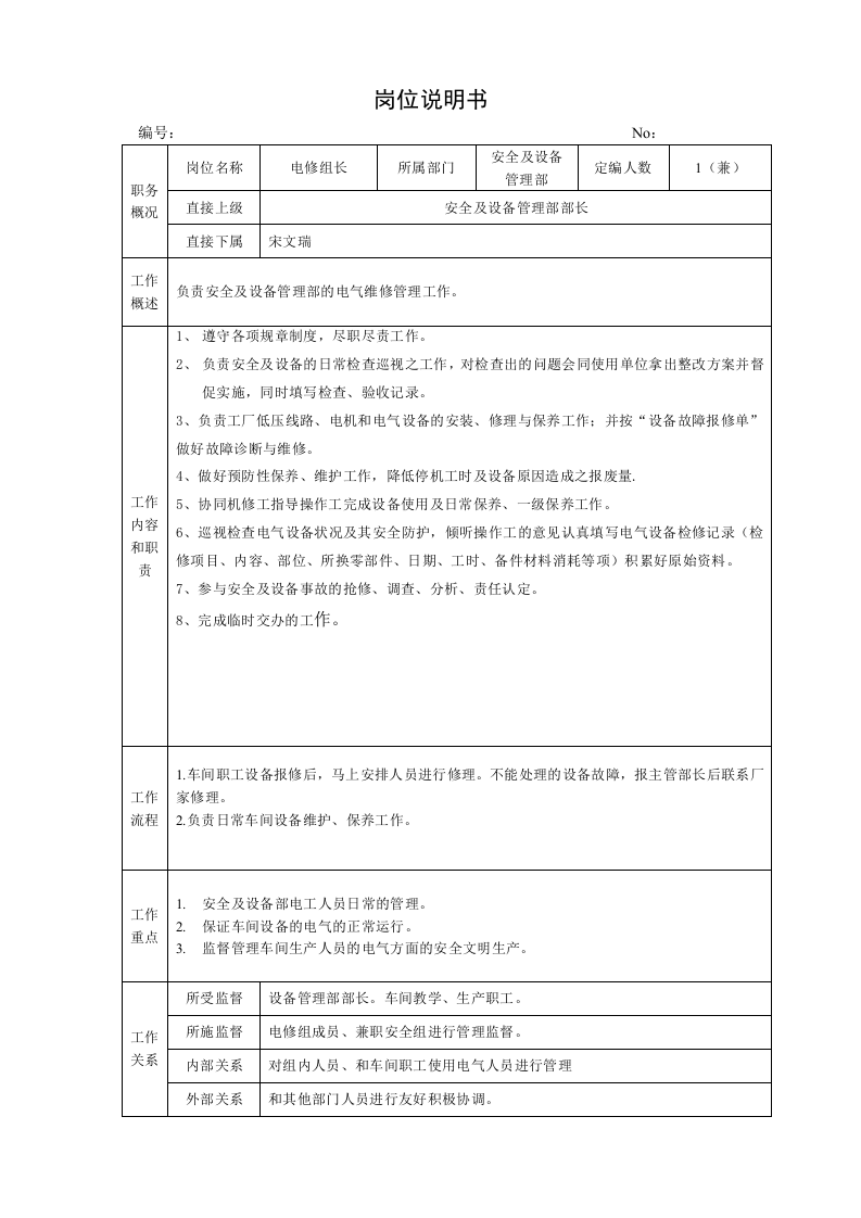 设备部部门岗位说明书.docx 第4页