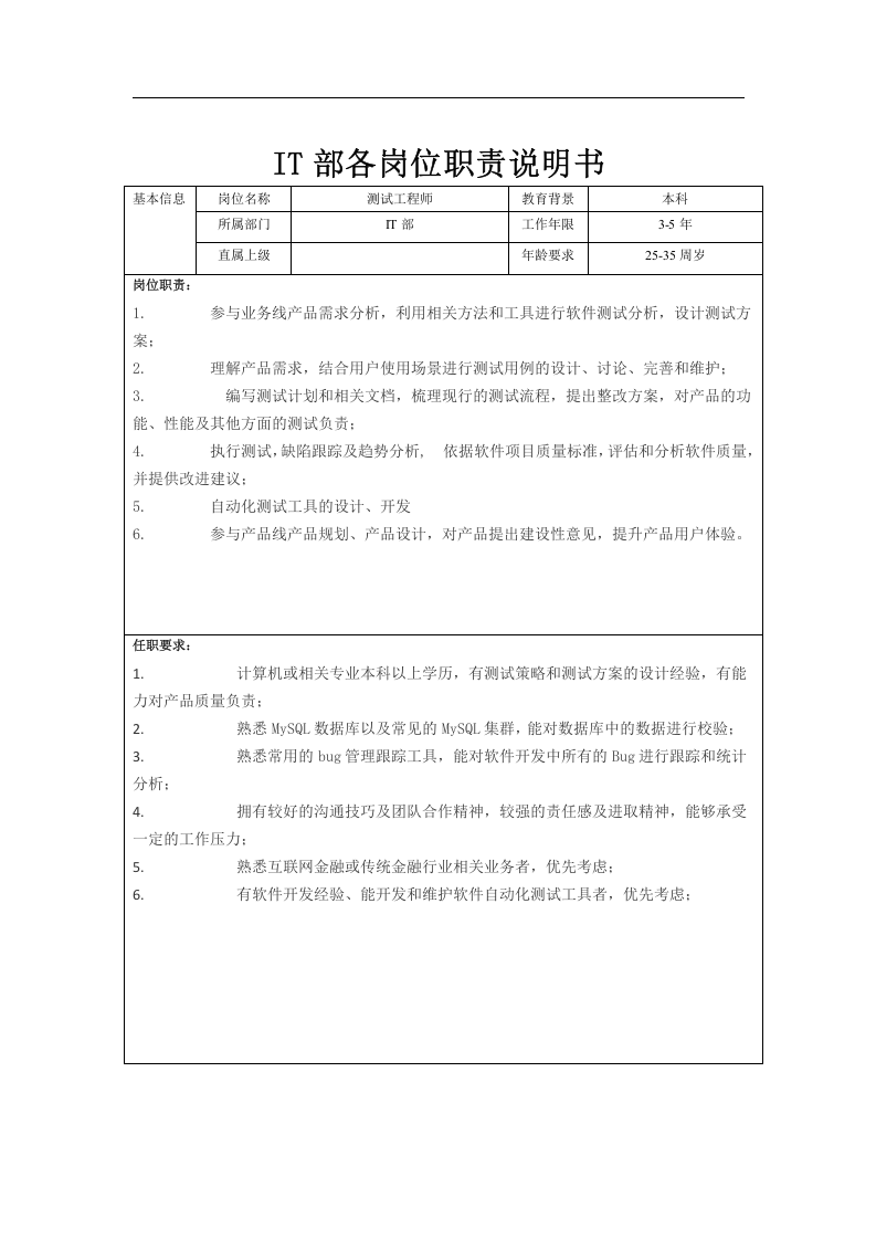 IT部岗位说明书资料.doc 第3页
