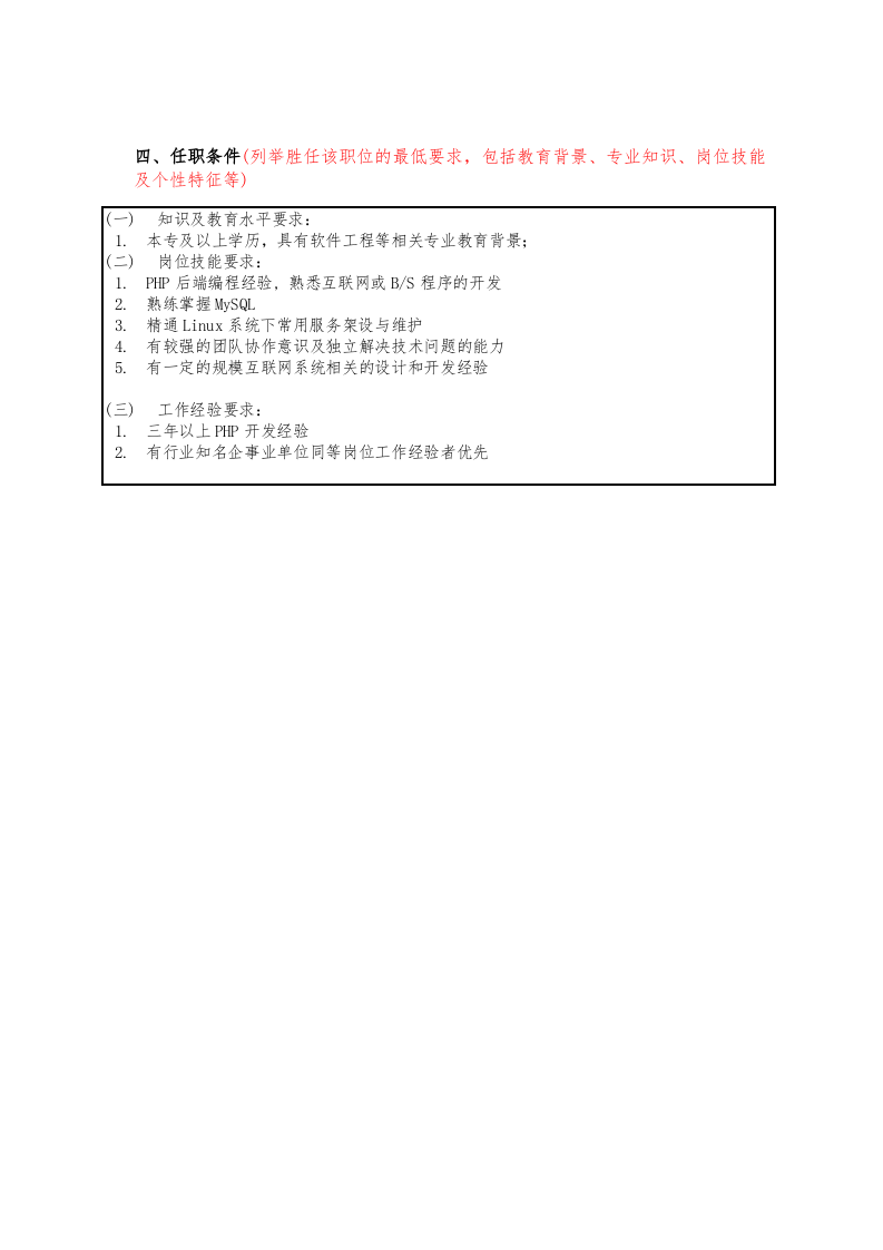 PHP程序员岗位说明书.docx 第2页