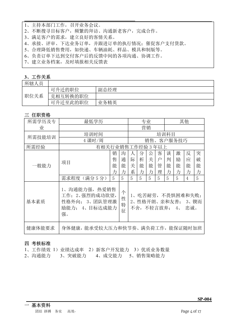 生产型企业各岗位职责标准.doc 第4页