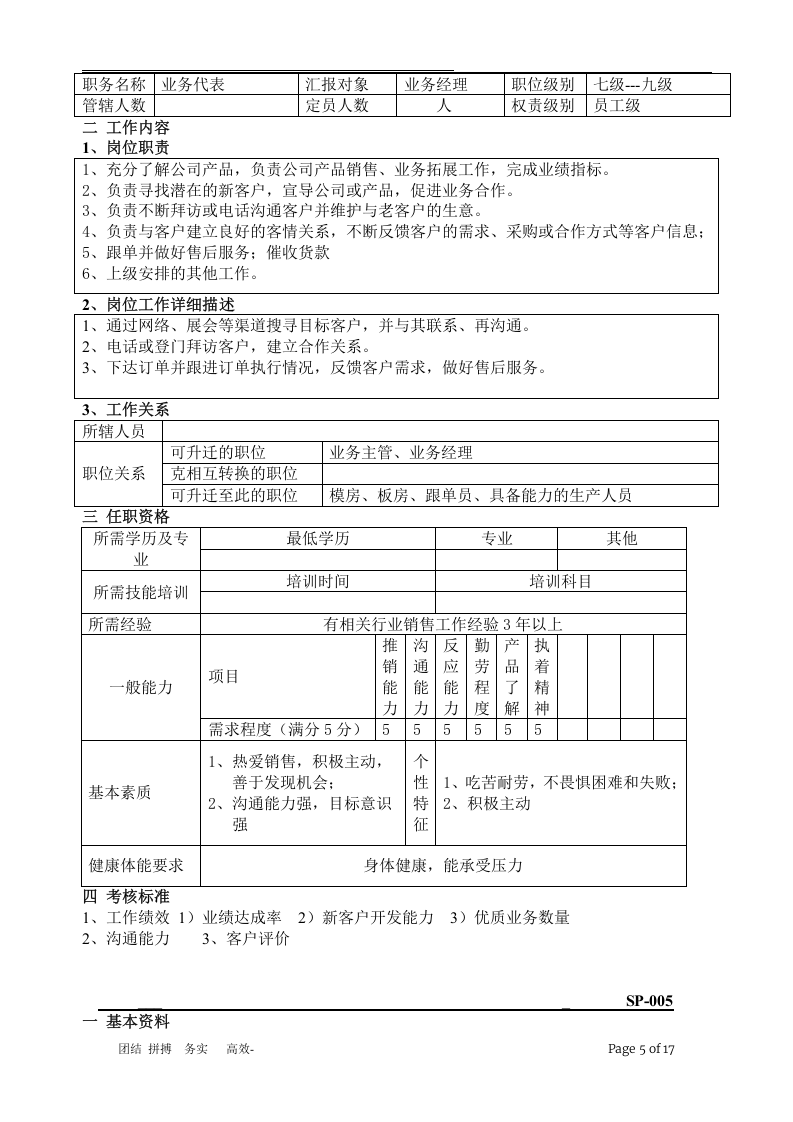 生产型企业各岗位职责标准.doc 第5页