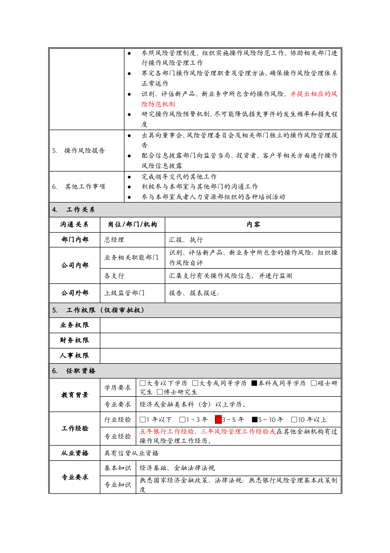 岗位说明书--风险管理部--操作风险管理岗.doc 第2页