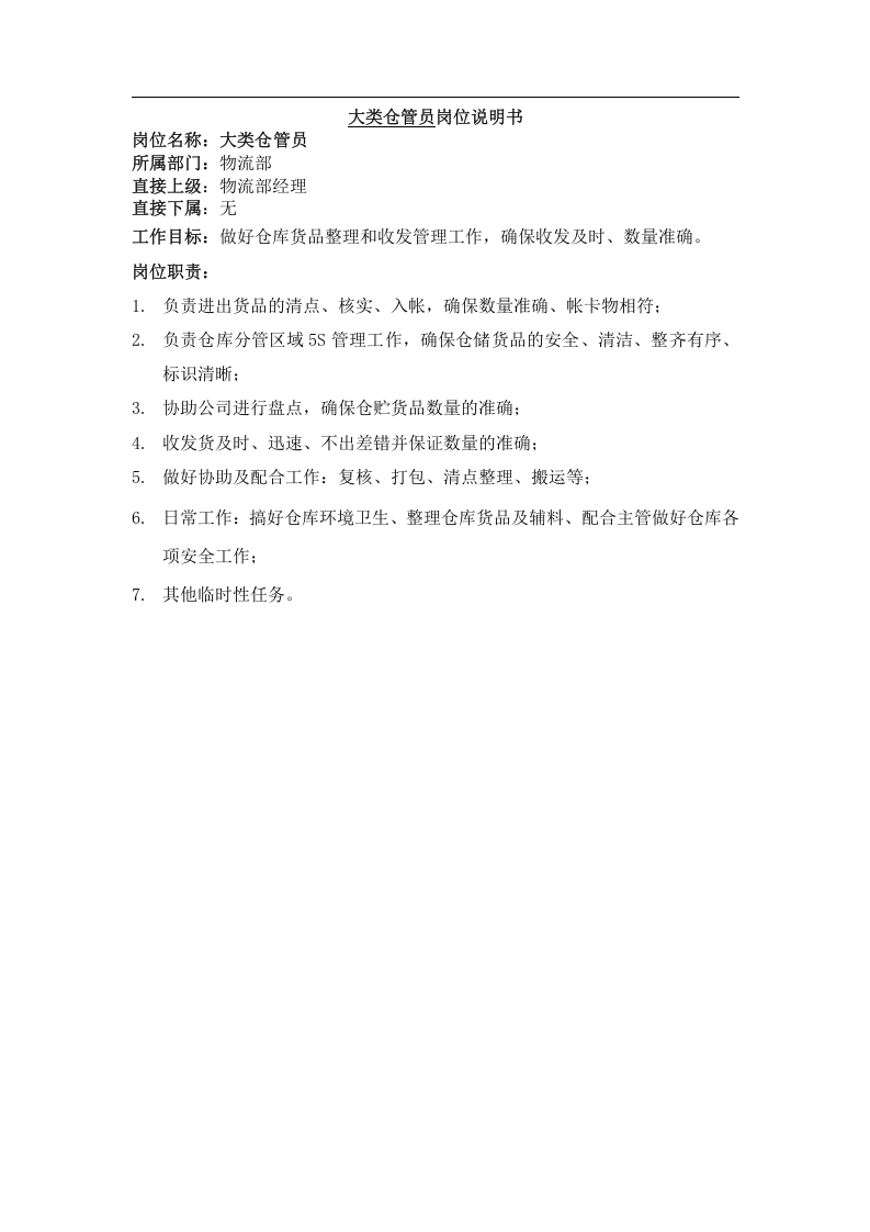 服装公司岗位说明书.doc 第5页