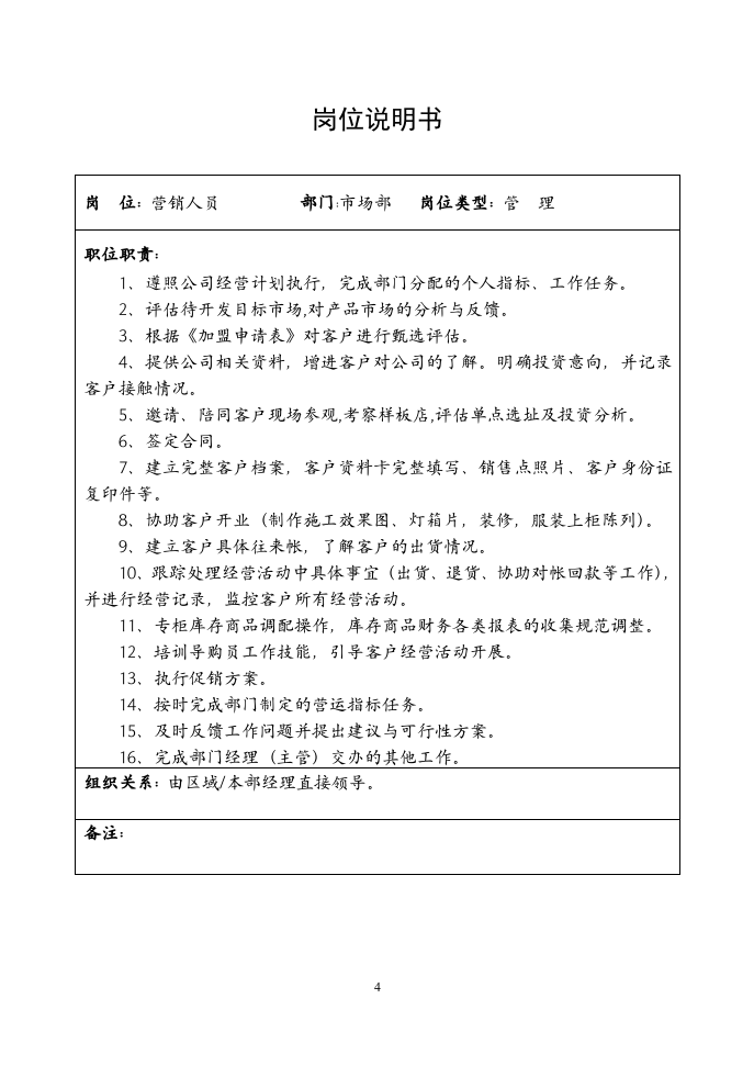 服装公司岗位职责说明书.doc 第4页