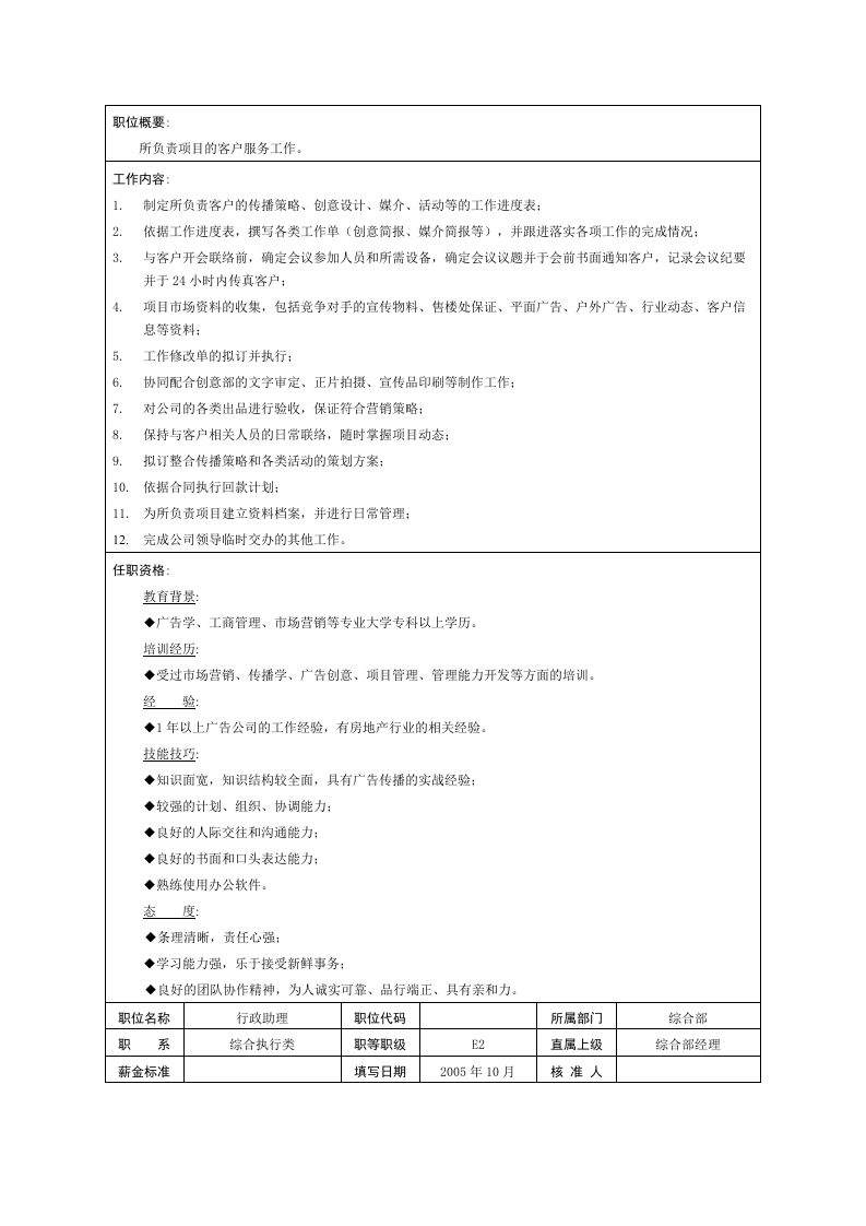 广告公司各职员职务说明书(doc-12页)(精美版).doc 第4页