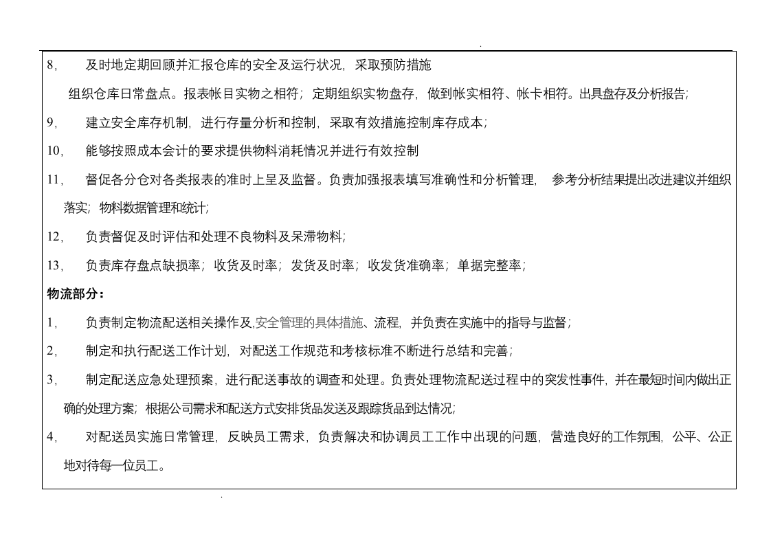 仓储物流部人员配置及岗位职责说明.doc 第4页