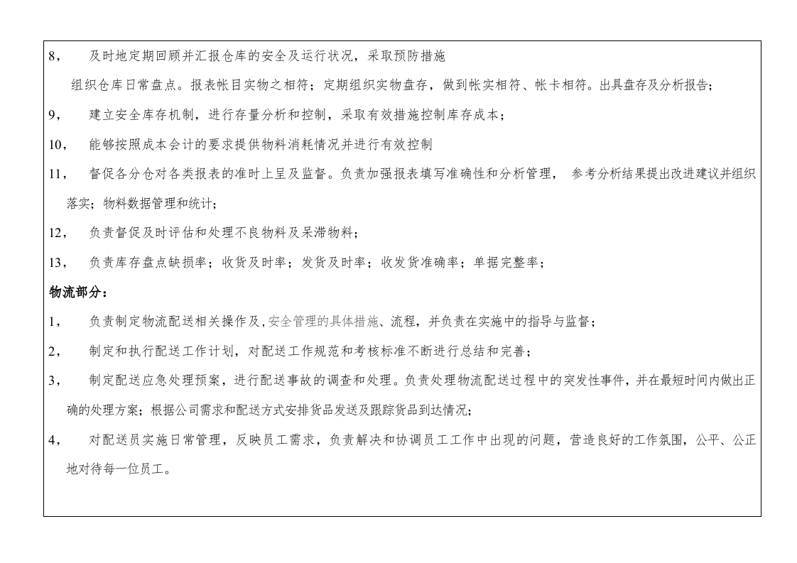 仓储物流部人员配置及岗位职责说明.docx 第3页