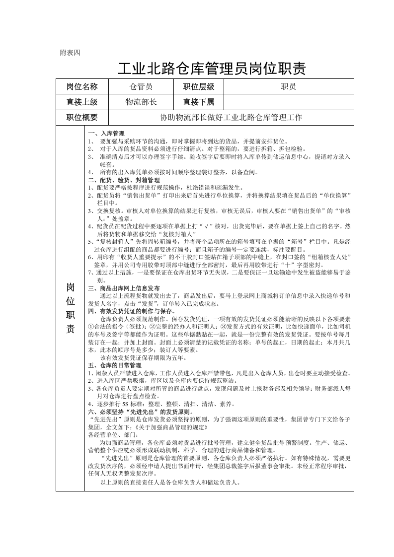 物流部门及各岗位工作职责.doc 第5页