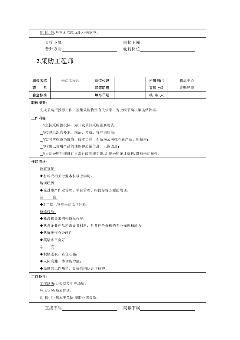 职位说明书&mdash;&mdash;物流职位.doc 第2页