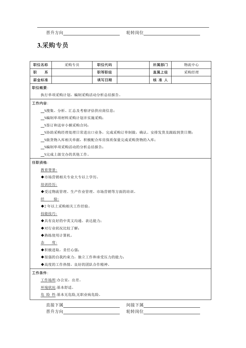 职位说明书&mdash;&mdash;物流职位.doc 第3页