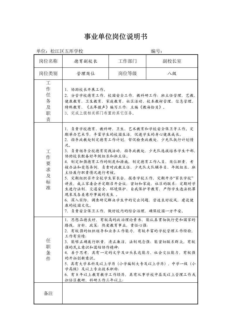 学校-事业单位岗位说明书.doc 第4页