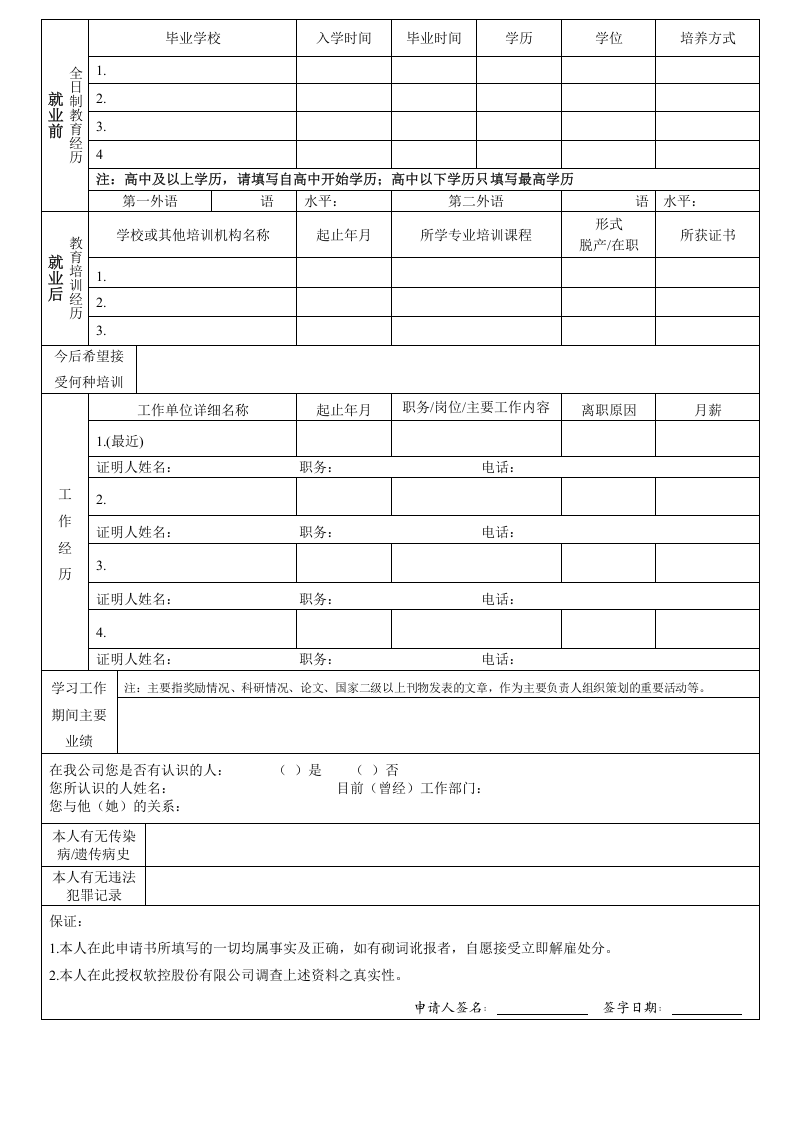 社会招聘求职申请表.docx 第2页