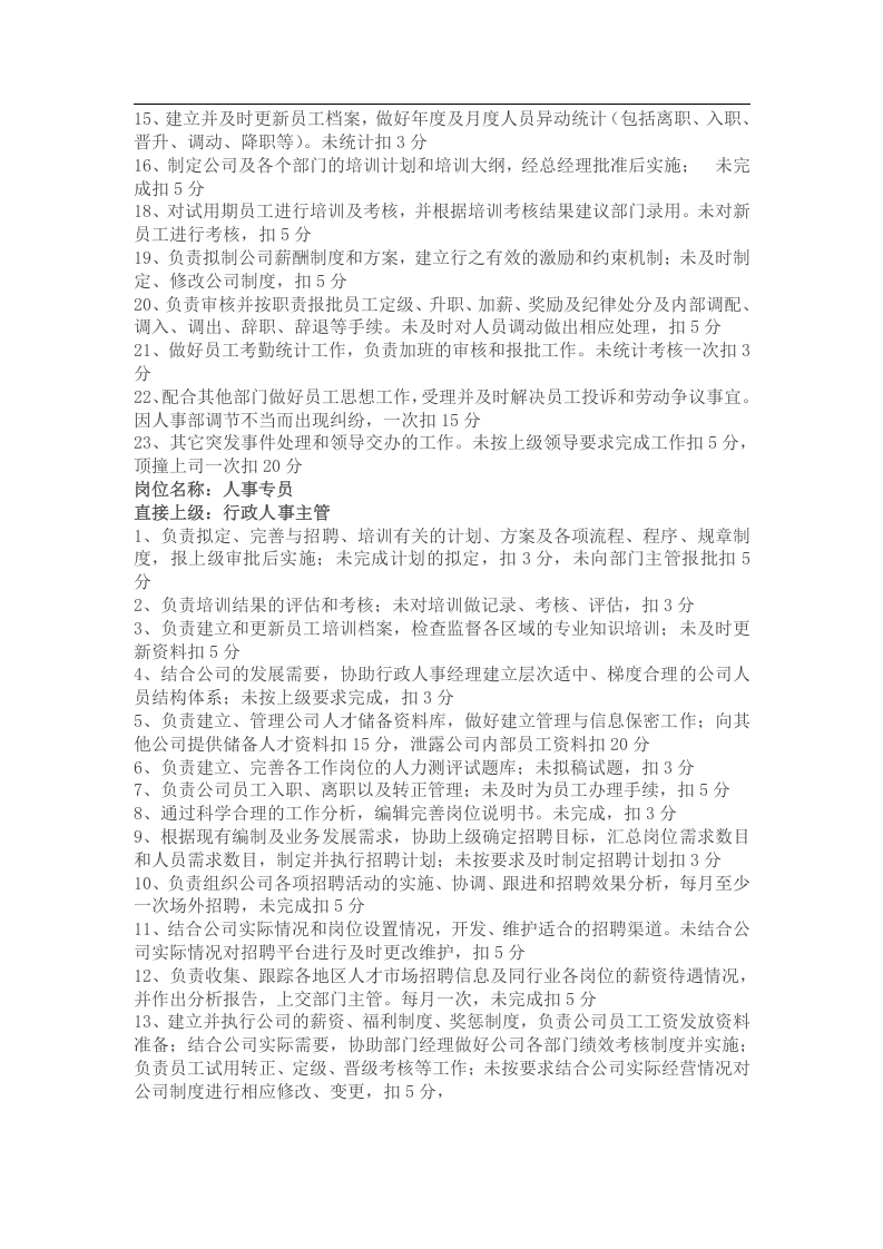 行政人事部岗位职责.docx 第2页