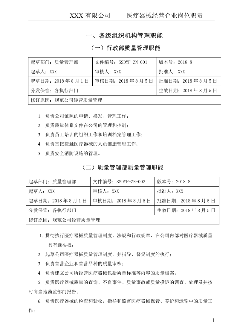 最新医疗器械经营企业岗位职责.doc 第3页