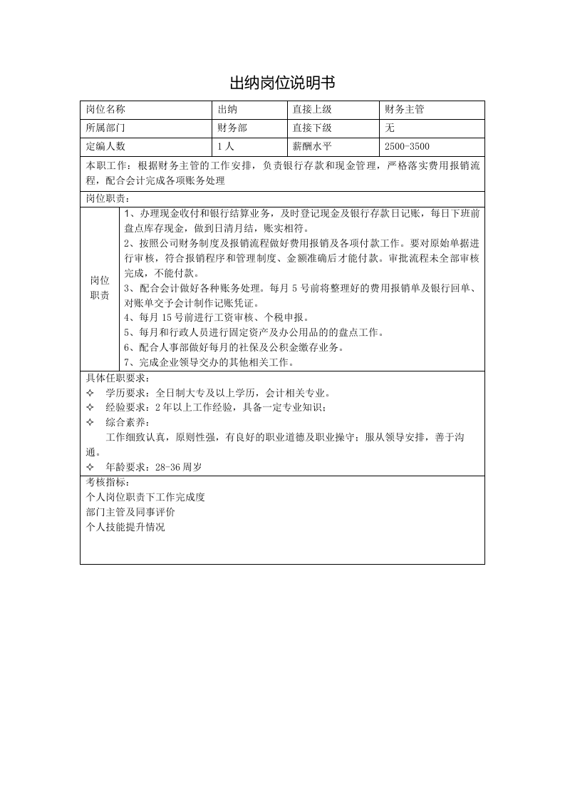 财务部岗位职责及工作内容.doc 第3页
