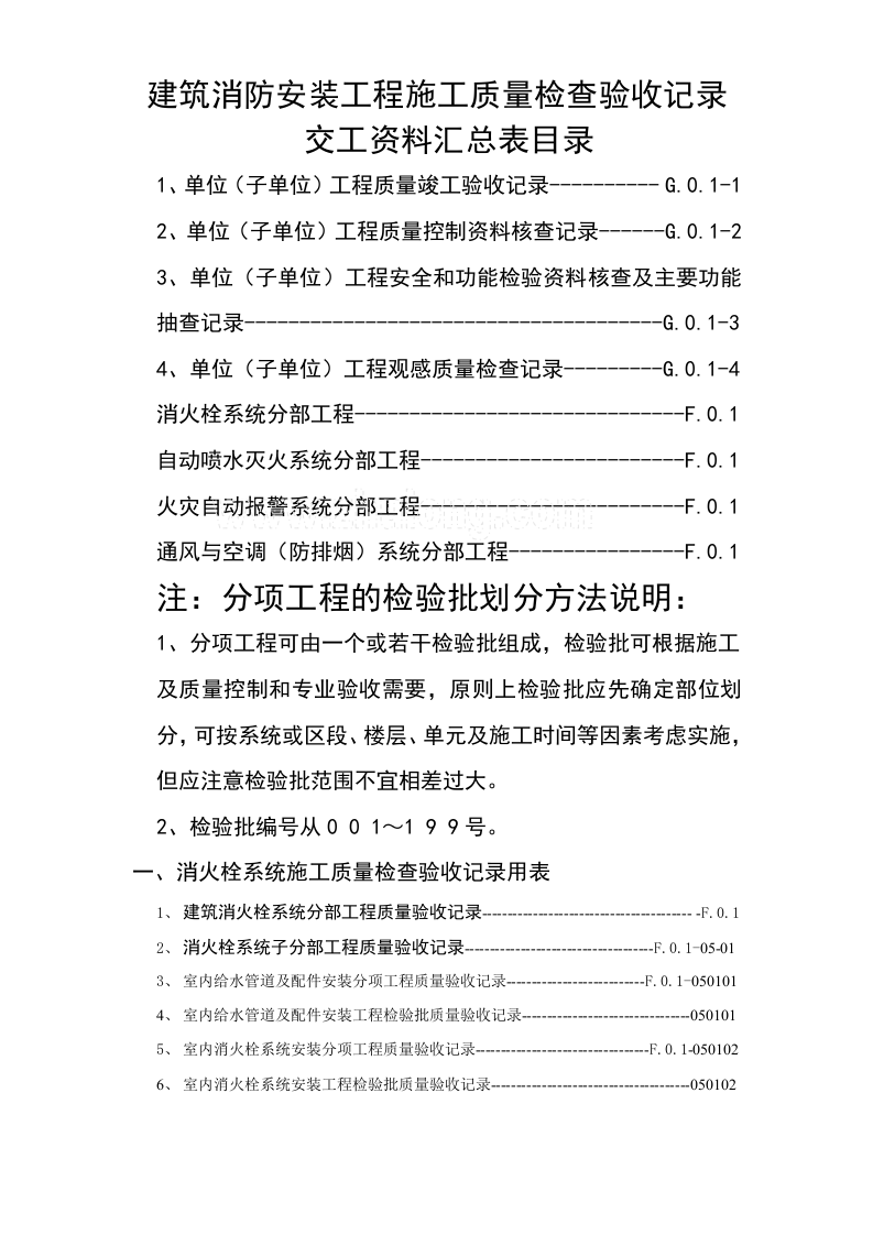 建筑消防安装工程施工质量检查验收记录交工资料表格_secret.doc 第2页