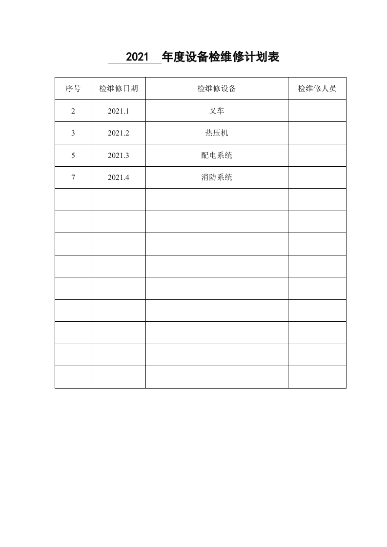 16、年度设备检维修计划表.doc 第1页