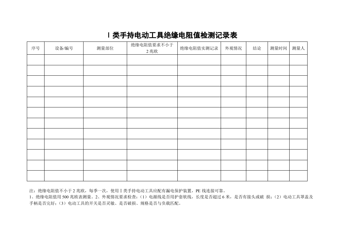 17、绝缘电阻值检测记录.doc 第1页