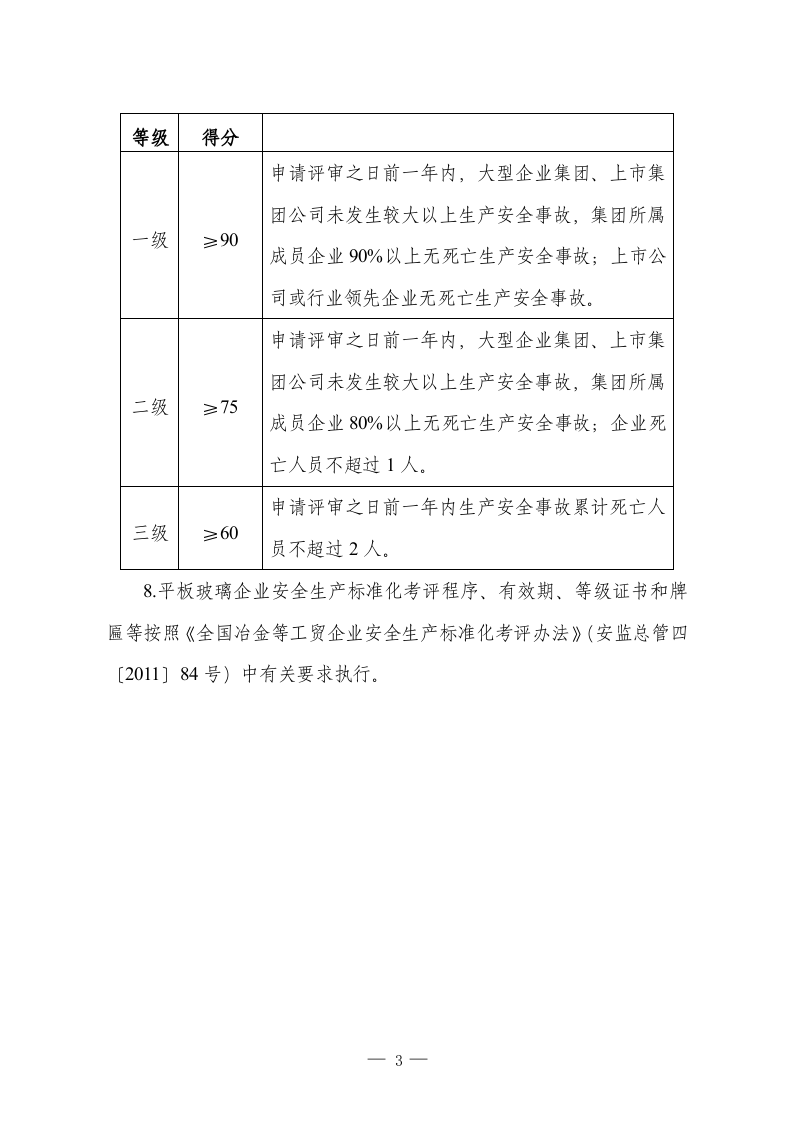 2.国家安全监管总局关于印发平板玻璃建筑卫生陶瓷企业安全生产标准化评定标准的通知.doc 第3页