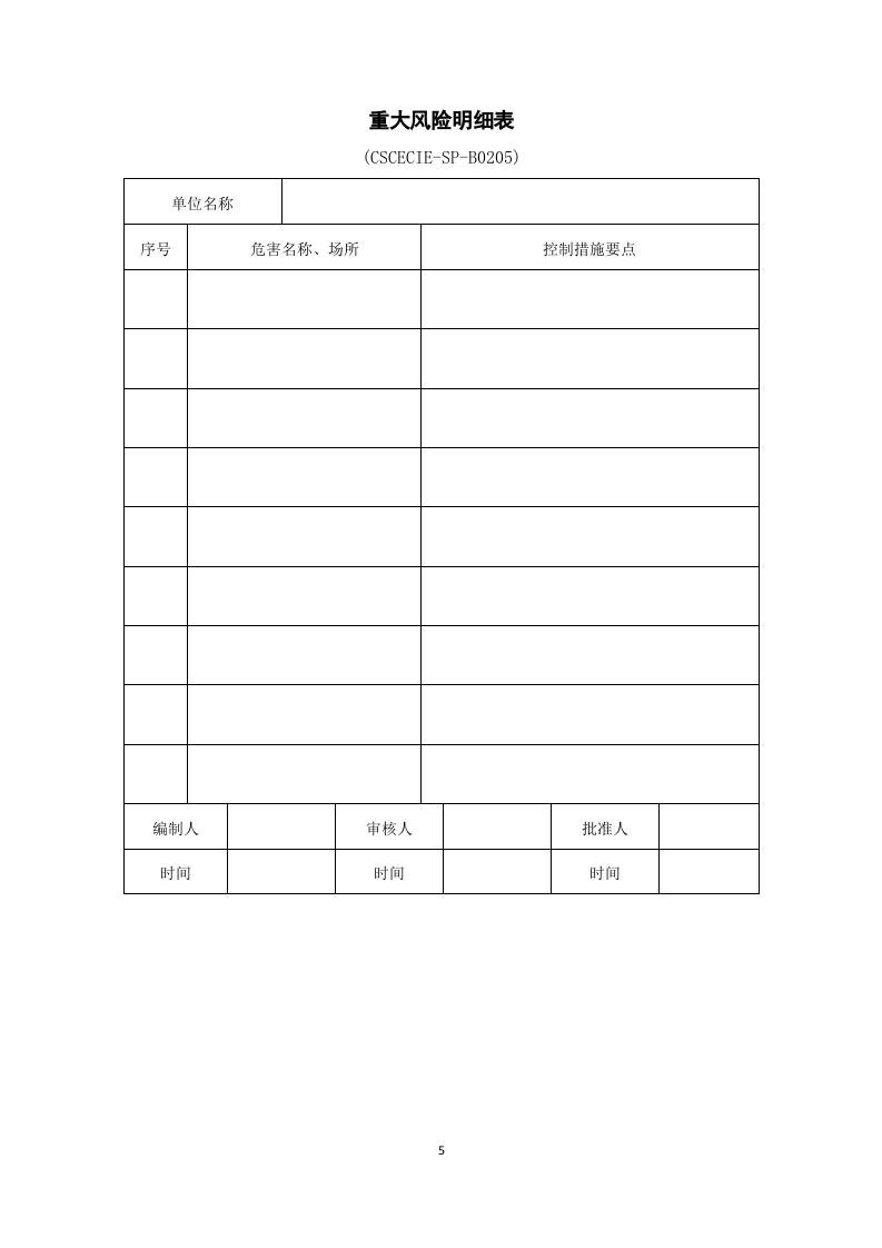2014版安全管理手册表格汇编.docx 第5页
