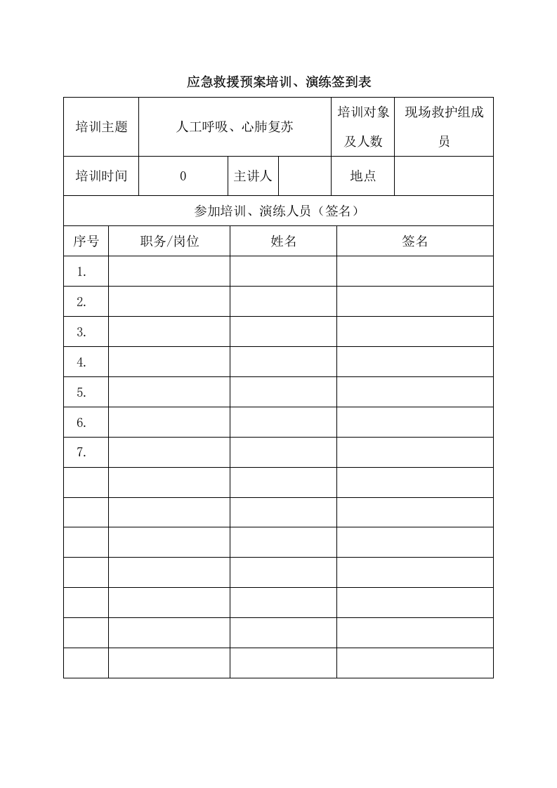 6.应急救援预案培训、演练记录（签到表）.doc 第2页