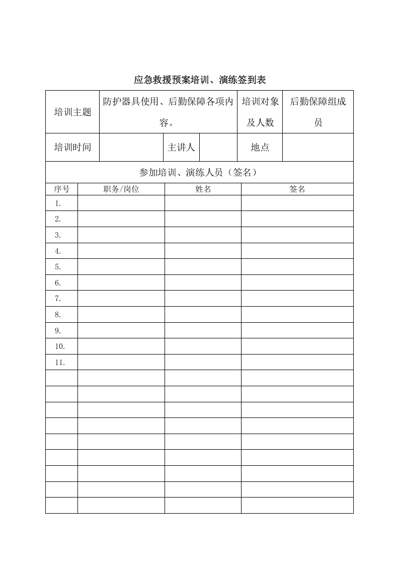 6.应急救援预案培训、演练记录（签到表）.doc 第4页