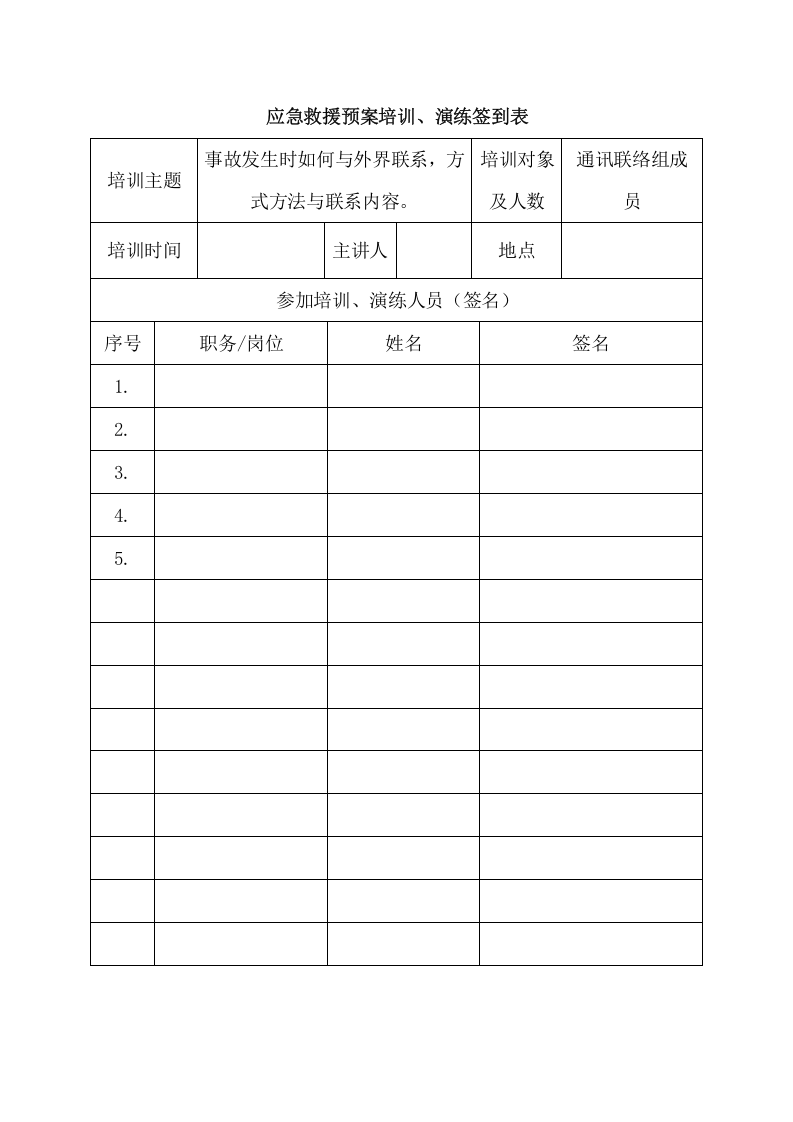 6.应急救援预案培训、演练记录（签到表）.doc 第5页