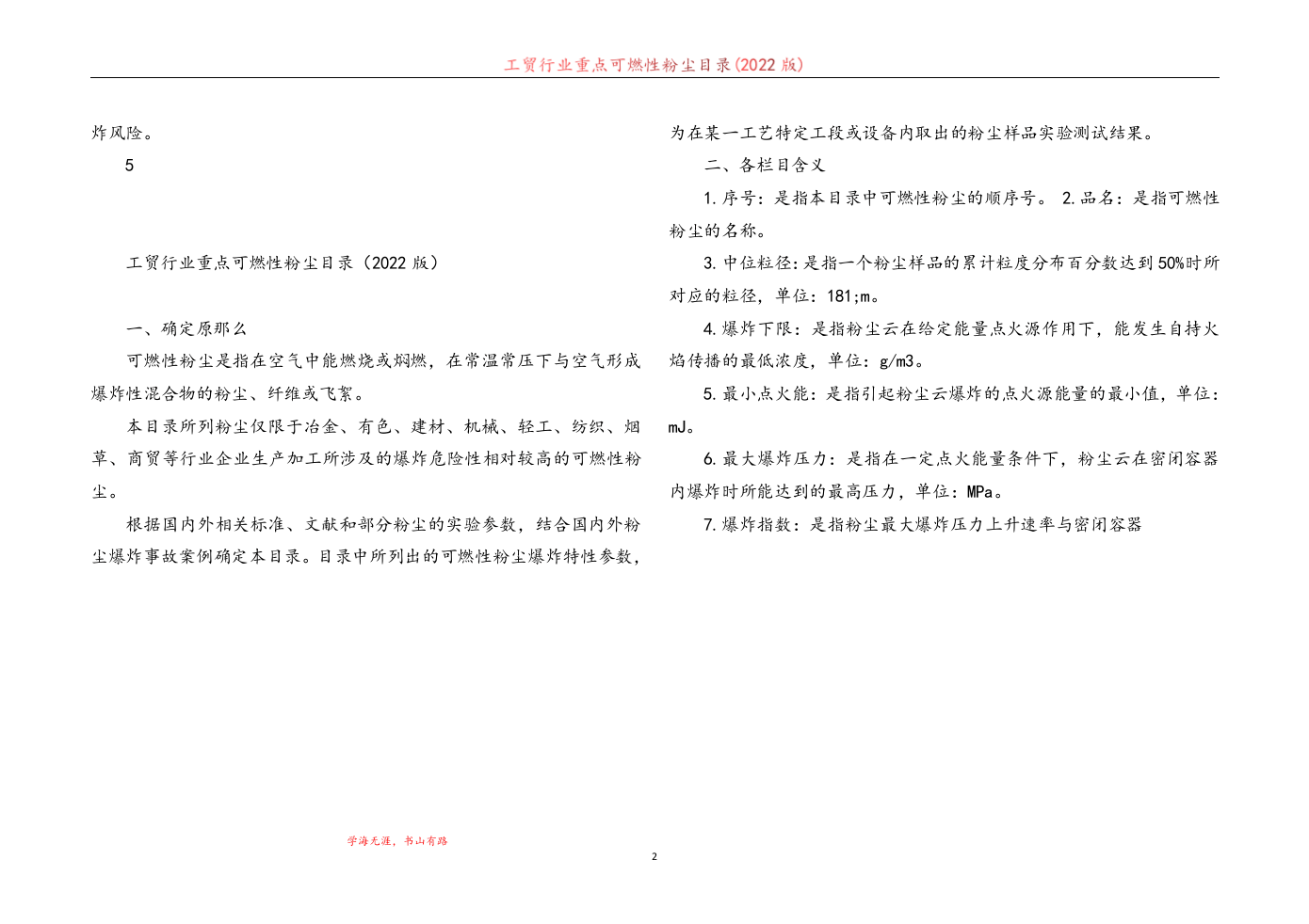 工贸行业重点可燃性粉尘目录(2022版).docx 第2页