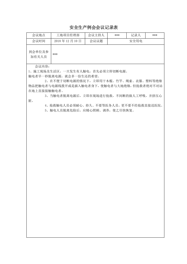 【例会模板】安全生产例会会议记录表（17页）.doc 第3页