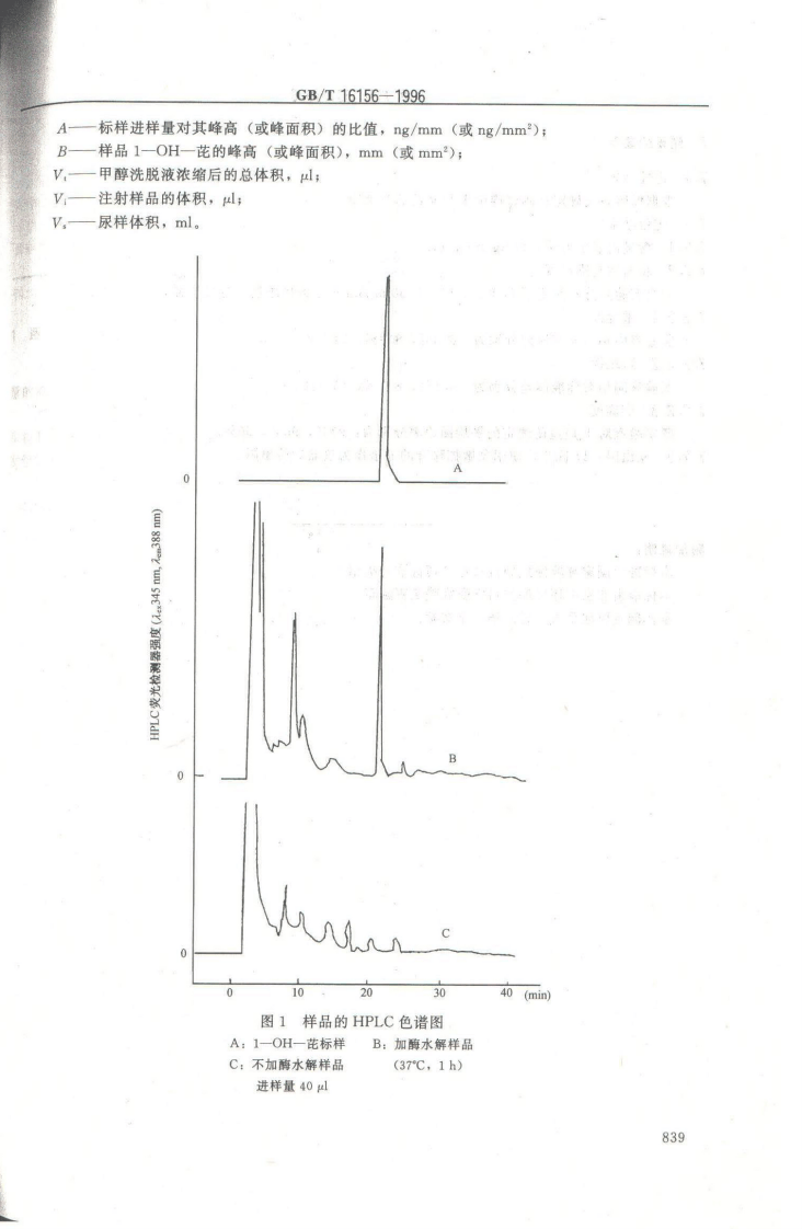 GB_T16156-1996 生物 尿中1-羟基芘的测定 高效液相色谱法.pdf 第4页