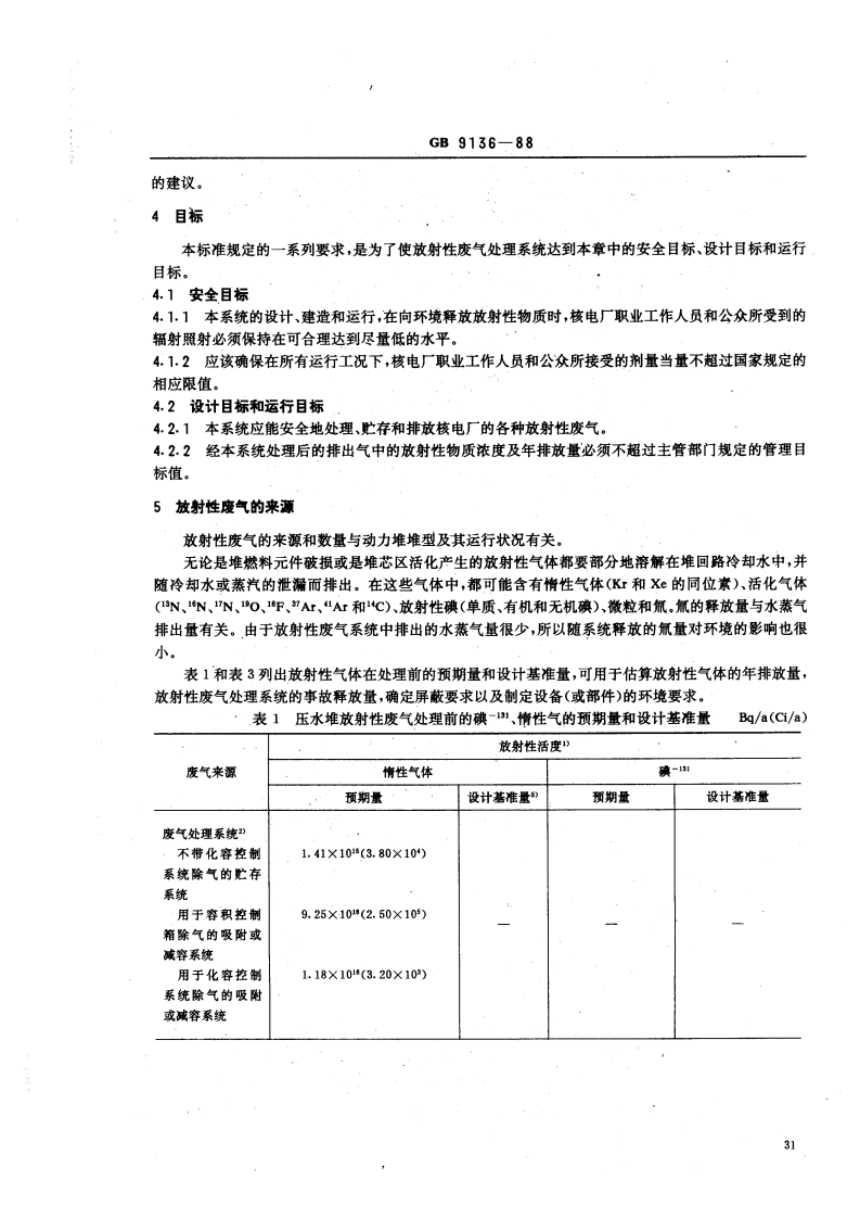 GB 9136-88 轻水堆核电厂放射性废气处理系统技术规定.pdf 第2页