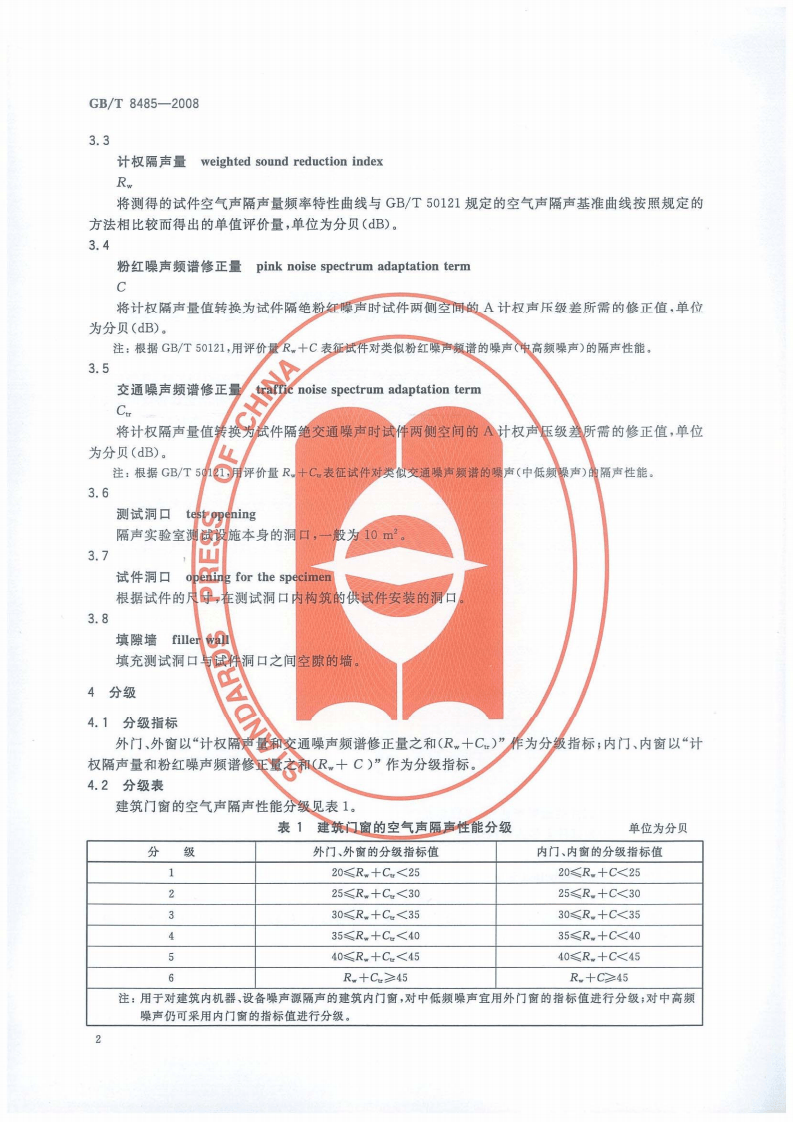 GB_T 8485-2008 建筑门窗空气声隔声性能分级及检测方法.pdf 第4页