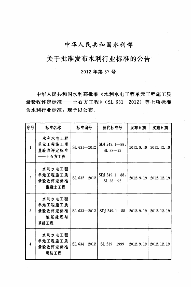 SL633-2012水利水电工程单元工程施工质量验收评定标准&mdash;&mdash;地基处理与基础工程().pdf 第2页